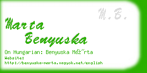 marta benyuska business card